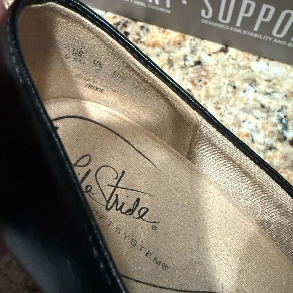 Black Leather Loafers by Lifestride - Picture 7 of 8